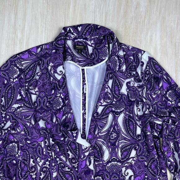 Maree Pour Toi Women's Paisley Core Long Sleeve Purple One Button Blazer Size 26 - Picture 2 of 13